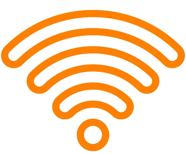 Wifi Symbol Orange Umrandet Rund Isoliert Vektorillustration — Stockvektor