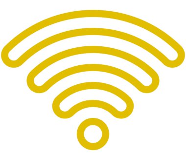 WiFi sembol simge - altın özetlenen illüstrasyon vektör yuvarlak, izole-