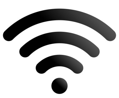WiFi sembol simge - siyah basit yuvarlak degrade, izole - illüstrasyon vektör