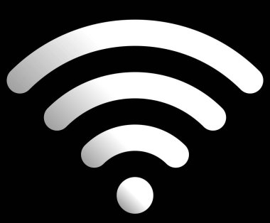 WiFi sembol simge - beyaz basit yuvarlak degrade, izole - illüstrasyon vektör