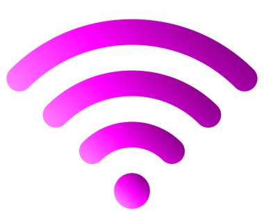 WiFi sembol simge - mor basit yuvarlak degrade, izole - illüstrasyon vektör