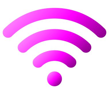 WiFi sembol simge - mor basit yuvarlak degrade, izole - illüstrasyon vektör