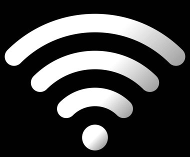 WiFi sembol simge - beyaz basit yuvarlak degrade, izole - illüstrasyon vektör