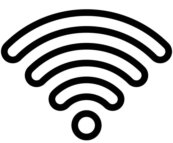 Wifi Symbol Schwarz Umrandet Abgerundet Isoliert Vektorillustration — Stockvektor