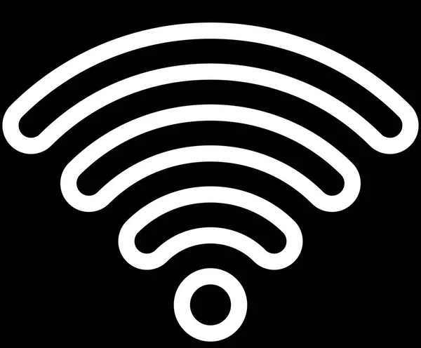 Wifi Symbol Weiß Umrandet Abgerundet Isoliert Vektorillustration — Stockvektor