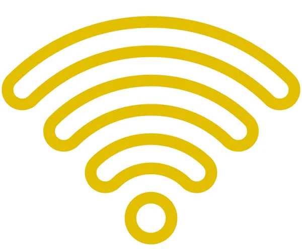 Wifi Symbol Icon Goldene Umrissene Runde Isolierte Vektorillustration — Stockvektor