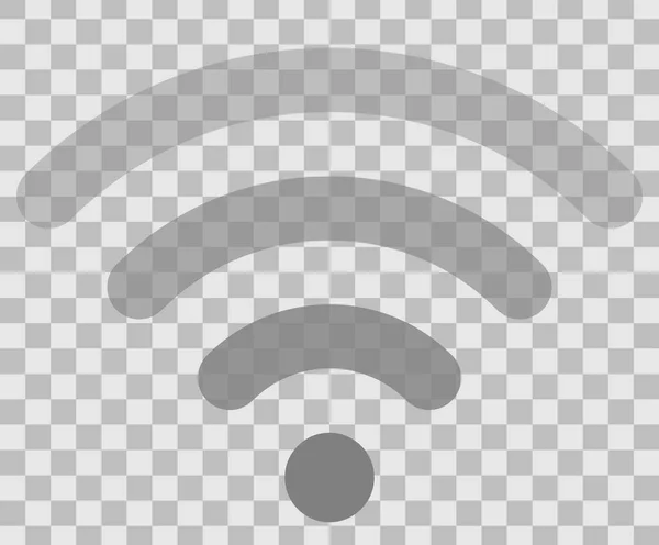 Icono Símbolo Wifi Medio Gris Simple Redondeado Transparente Aislado Ilustración — Archivo Imágenes Vectoriales