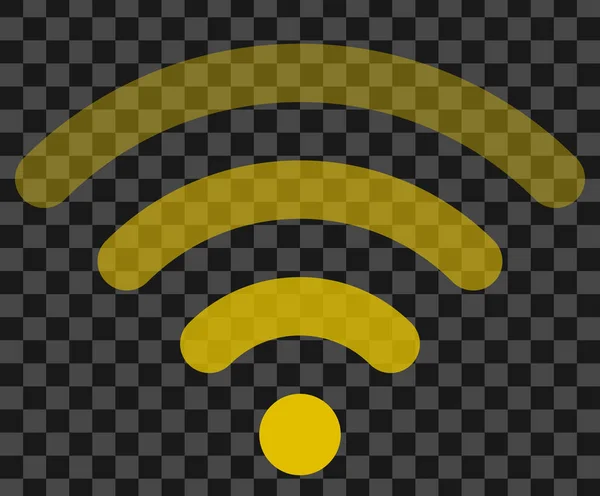 Icono Símbolo Wifi Oro Simple Redondeado Transparente Aislado Ilustración Vectorial — Archivo Imágenes Vectoriales