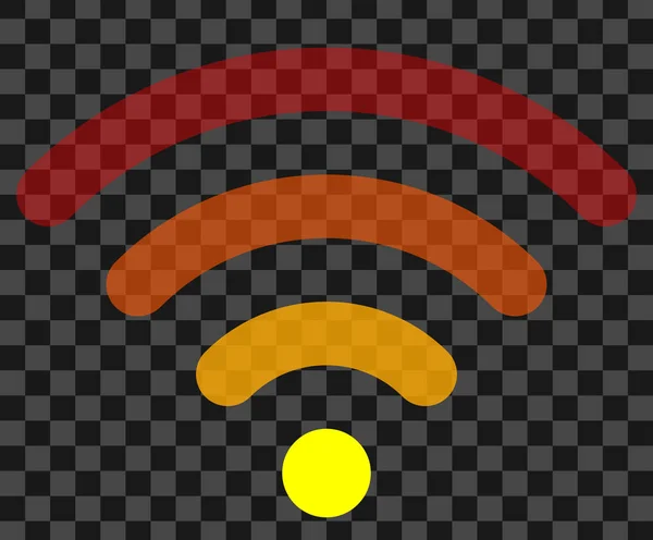 Icono Símbolo Wifi Colorido Simple Redondeado Transparente Aislado Ilustración Vectorial — Archivo Imágenes Vectoriales