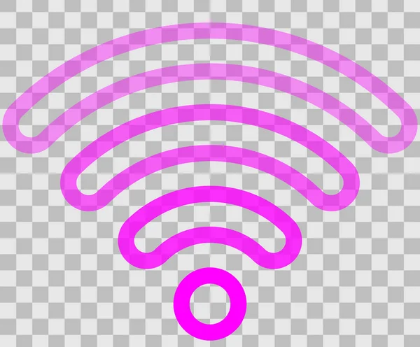 Icono Símbolo Wifi Púrpura Delineado Redondeado Transparente Aislado Ilustración Vectorial — Archivo Imágenes Vectoriales