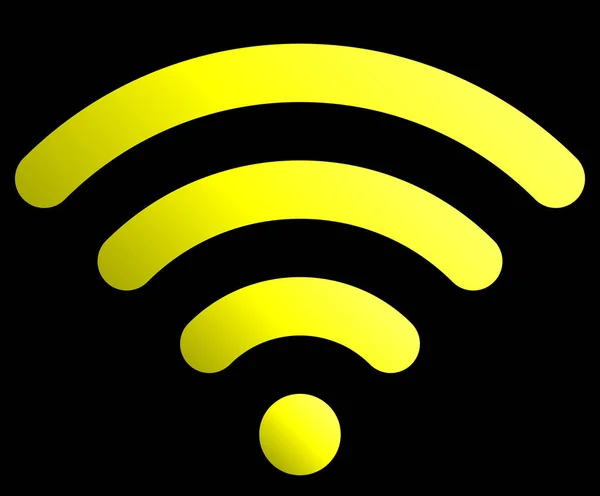Icône Symbole Wifi Jaune Simple Dégradé Arrondi Isolé Illustration Vectorielle — Image vectorielle