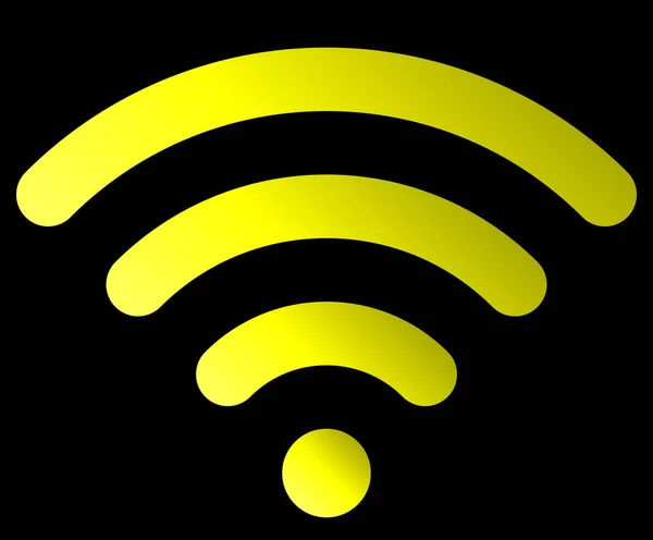 Icône Symbole Wifi Jaune Simple Dégradé Arrondi Isolé Illustration Vectorielle — Image vectorielle