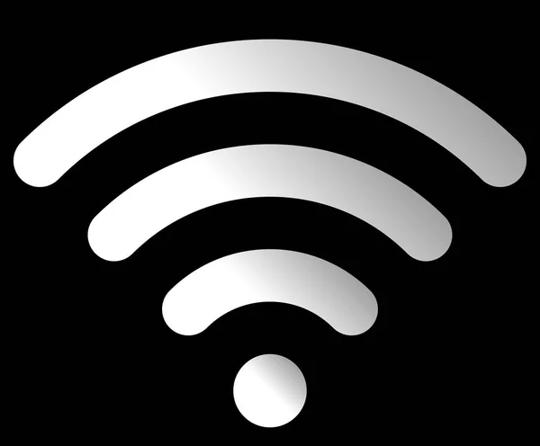 Icona Simbolo Wifi Bianco Semplice Pendenza Arrotondata Isolato Illustrazione Vettoriale — Vettoriale Stock