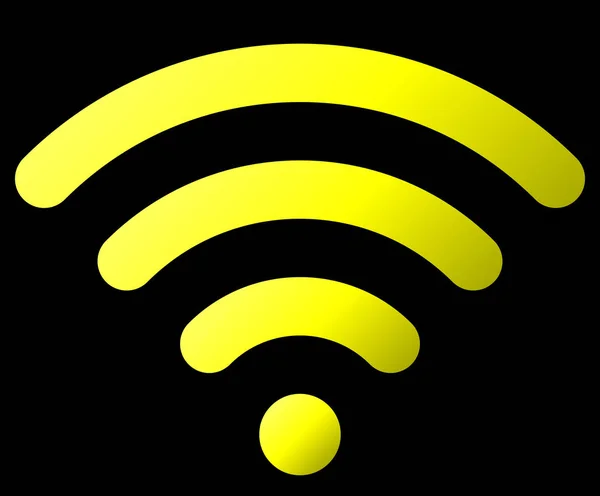 Icône Symbole Wifi Jaune Simple Dégradé Arrondi Isolé Illustration Vectorielle — Image vectorielle