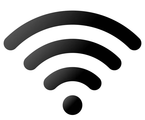 Значок Символа Wifi Черный Простой Округлый Градиент Изолированный Векторная Иллюстрация — стоковый вектор