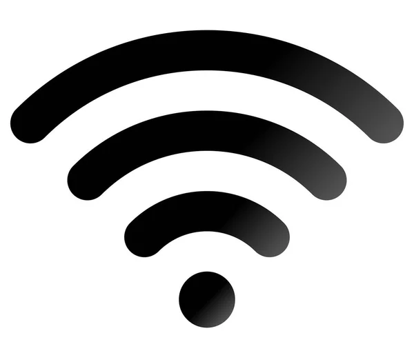 Icona Simbolo Wifi Nero Semplice Pendenza Arrotondata Isolato Illustrazione Vettoriale — Vettoriale Stock