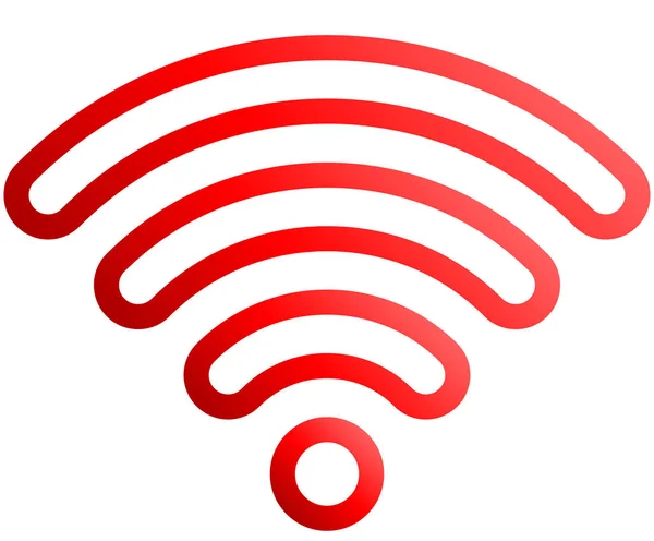 Wifi Symbol Icon Red Outlined Rounded Gradient Isolated Vector Illustration — Stock Vector
