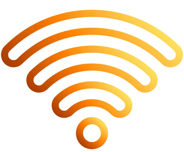 Wifi Symbol Orange Umrandeter Abgerundeter Verlauf Isoliert Vektorillustration — Stockvektor