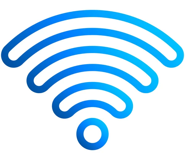Ícone Símbolo Wifi Gradiente Arredondado Delineado Azul Isolado Ilustração Vetorial — Vetor de Stock