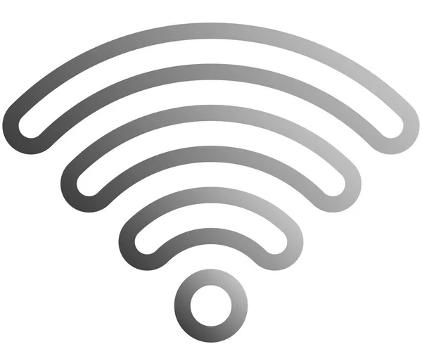 Wifi Symbol Mittlerer Grau Umrissener Abgerundeter Verlauf Isoliert Vektorillustration — Stockvektor