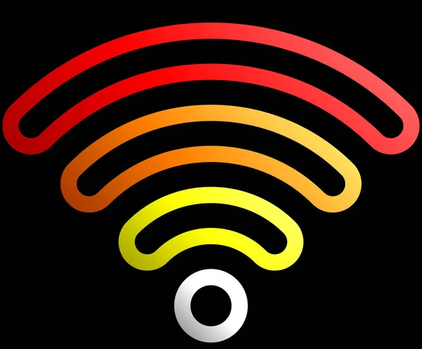 Icône Symbole Wifi Dégradé Arrondi Coloré Isolé Illustration Vectorielle — Image vectorielle