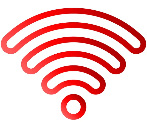 Ícone Símbolo Wifi Gradiente Arredondado Delineado Vermelho Isolado Ilustração Vetorial — Vetor de Stock