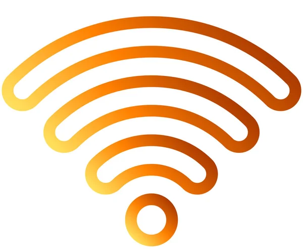 Wifi Symbol Orange Umrandeter Abgerundeter Verlauf Isoliert Vektorillustration — Stockvektor