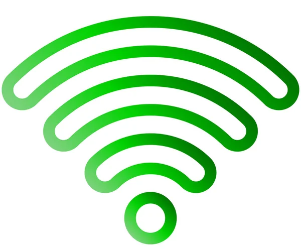 Wifi Symbol Grün Umrandeter Abgerundeter Verlauf Isoliert Vektorillustration — Stockvektor