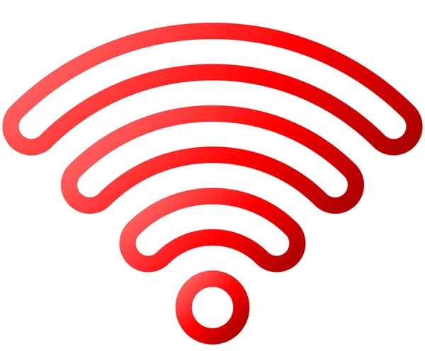 Wifi Symbol Icon Red Outlined Rounded Gradient Isolated Vector Illustration — Stock Vector