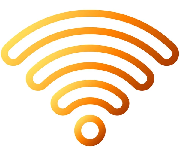 Значок Символа Wifi Оранжевый Округлым Градиентом Изолированный Векторная Иллюстрация — стоковый вектор
