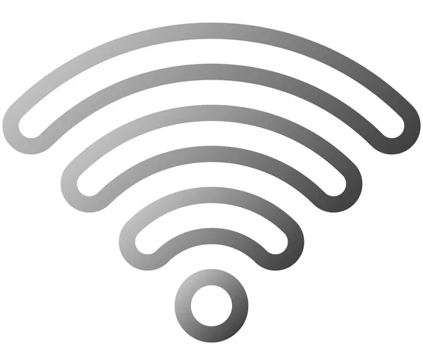 Wifi Symbol Mittlerer Grau Umrissener Abgerundeter Verlauf Isoliert Vektorillustration — Stockvektor