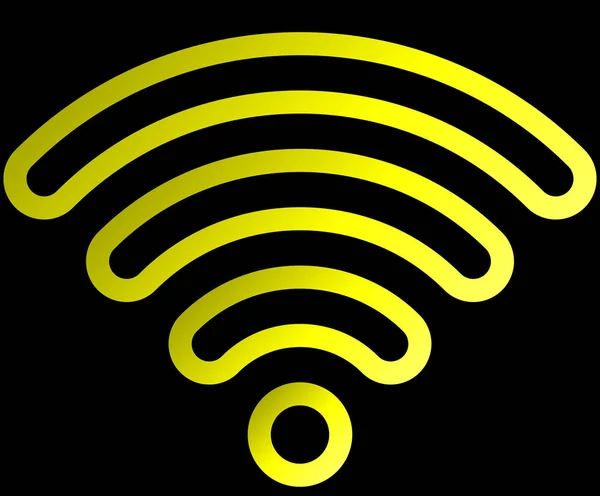 Ícone Símbolo Wifi Amarelo Delineado Gradiente Arredondado Isolado Ilustração Vetorial —  Vetores de Stock