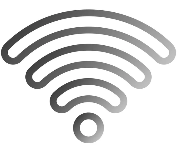 Значок Символа Wifi Средне Серый Очерченный Округлый Градиент Изолированный Векторная — стоковый вектор