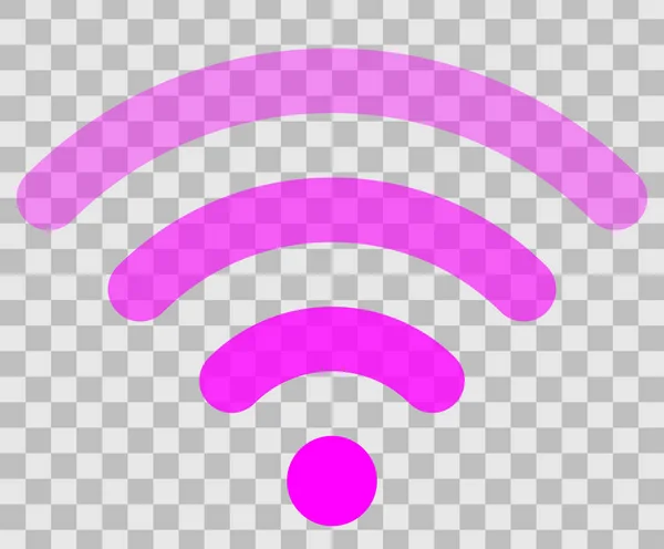 Wifi Symbol Lila Einfach Abgerundet Transparent Isoliert Vektorillustration — Stockvektor