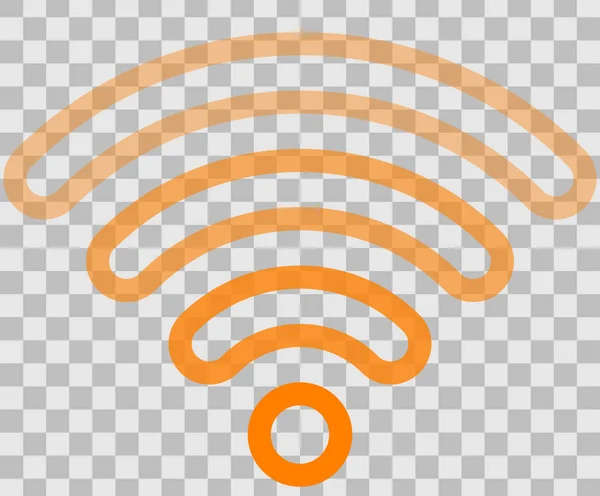 Wifi Symbol Orange Umrandet Abgerundet Transparent Isoliert Vektorillustration — Stockvektor