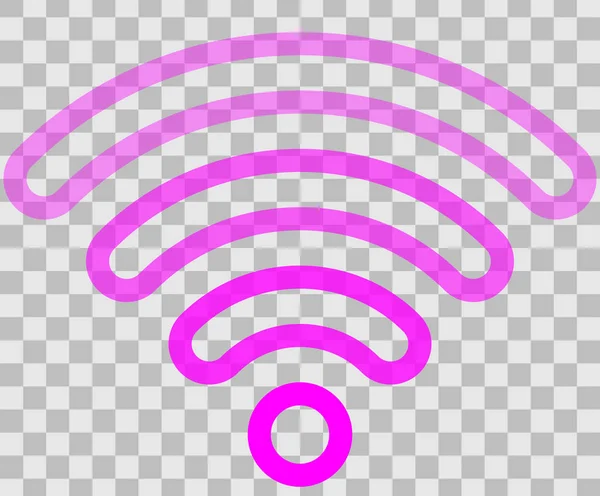 Значок Символа Wifi Фиолетовая Очерченная Закругленная Прозрачная Изолированная Векторная Иллюстрация — стоковый вектор