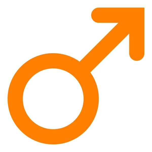 Mannelijke Symboolpictogram Oranje Afgerond Geïsoleerd Vector Illustratie — Stockvector