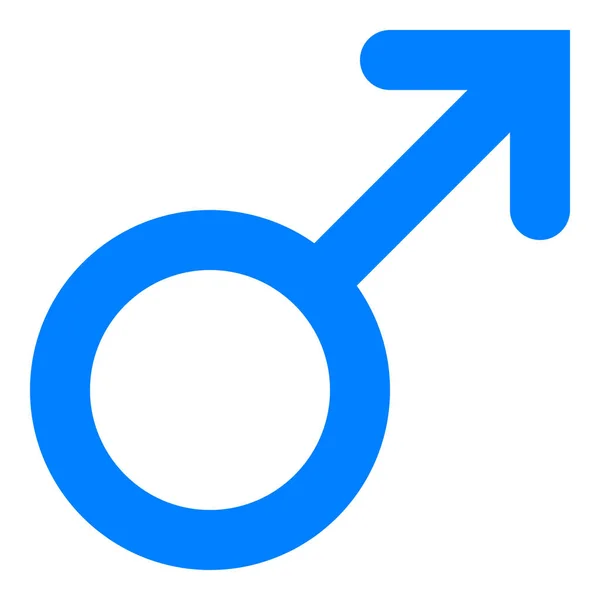 Icona Simbolo Maschile Blu Arrotondato Isolato Illustrazione Vettoriale — Vettoriale Stock