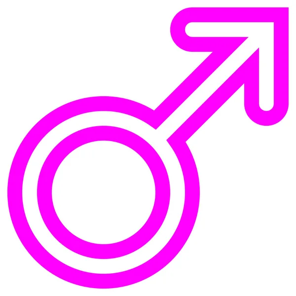 Αρσενικό Σύμβολο Εικονίδιο Μωβ Στρογγυλεμένες Που Περιγράφονται Απομονωμένη Διανυσματικά Εικονογράφηση — Διανυσματικό Αρχείο