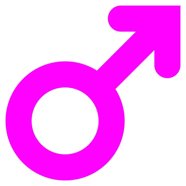 男性符号图标 紫色厚圆形 被隔绝的 向量例证 — 图库矢量图片