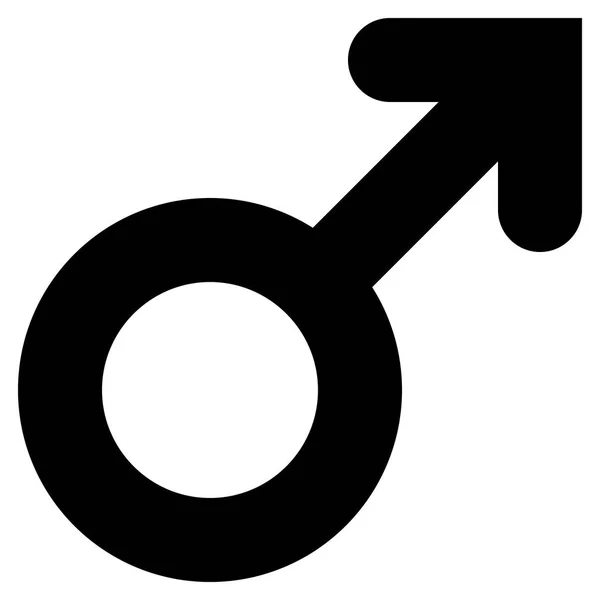 Icône Symbole Masculin Noir Épais Arrondi Isolé Illustration Vectorielle — Image vectorielle