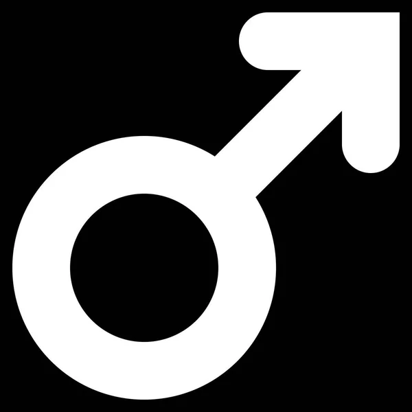 Icône Symbole Masculin Blanc Épais Arrondi Isolé Illustration Vectorielle — Image vectorielle