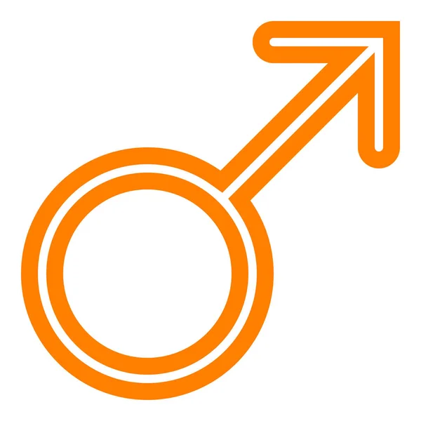 Αρσενικό Σύμβολο Εικονίδιο Πορτοκαλί Λεπτό Στρογγυλεμένο Που Περιγράφονται Απομονωμένη Διανυσματικά — Διανυσματικό Αρχείο