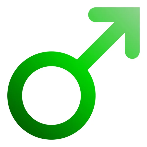 Male Symbol Icon Green Rounded Gradient Isolated Vector Illustration — Stock Vector