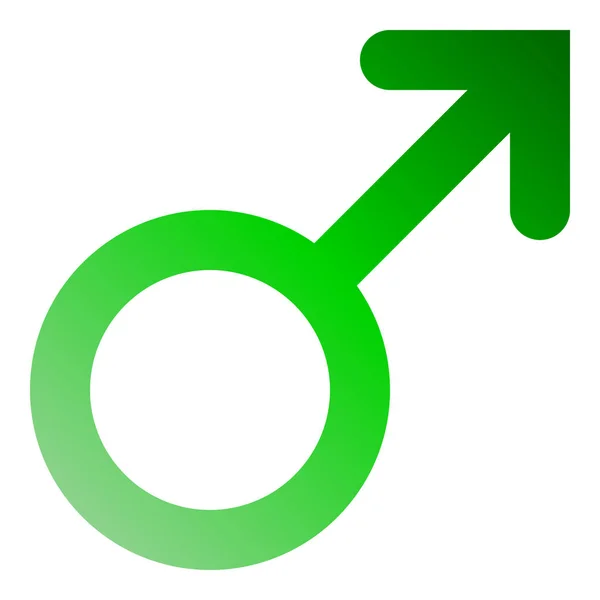 Male Symbol Icon Green Rounded Gradient Isolated Vector Illustration — Stock Vector