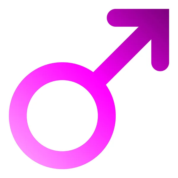 Mannelijke Symbool Icon Paarse Afgerond Verloop Geïsoleerd Vector Illustratie — Stockvector