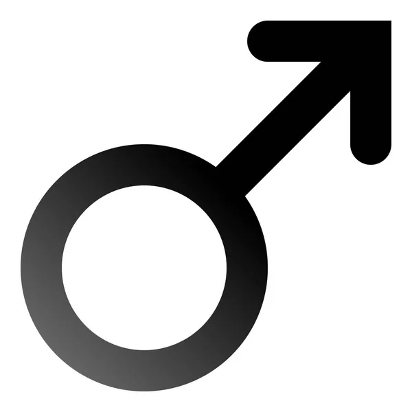 Ícone Símbolo Masculino Gradiente Arredondado Preto Isolado Ilustração Vetorial — Vetor de Stock