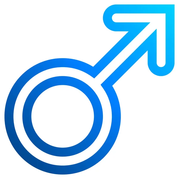 Icône Symbole Masculin Dégradé Arrondi Bleu Isolé Illustration Vectorielle — Image vectorielle