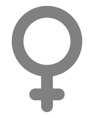 Kadın sembol simge - orta gri illüstrasyon vektör yuvarlak, izole-