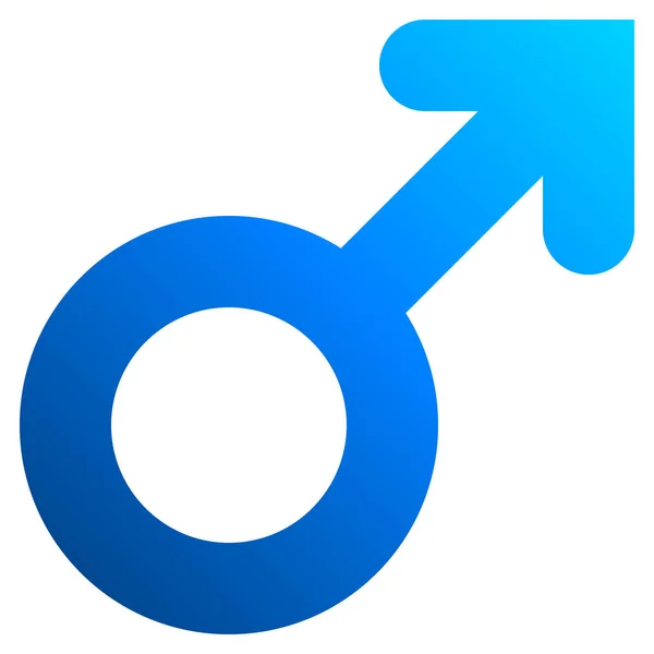 Icono Símbolo Masculino Gradiente Redondeado Azul Grueso Aislado Ilustración Vectorial — Vector de stock